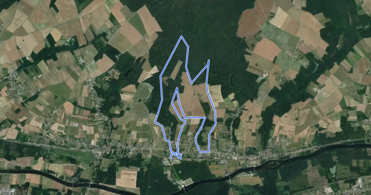 Маршрут Le Sentier de Chenonceaux на спутниковом снимке