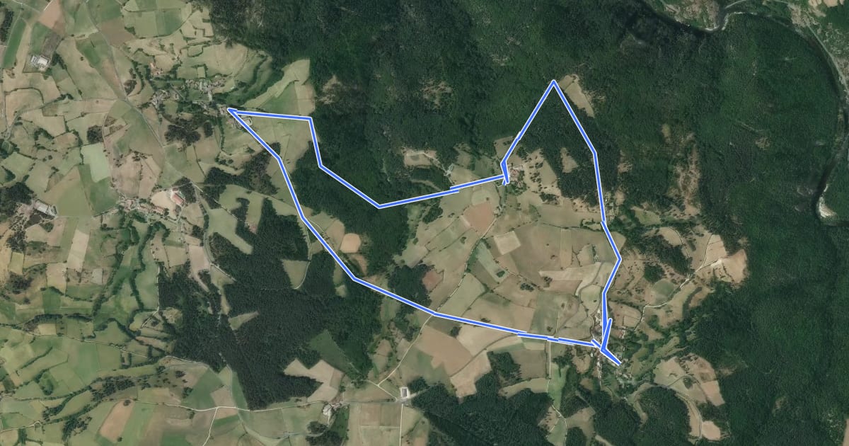 Маршрут Le sentier de la Faïsse на спутниковом снимке