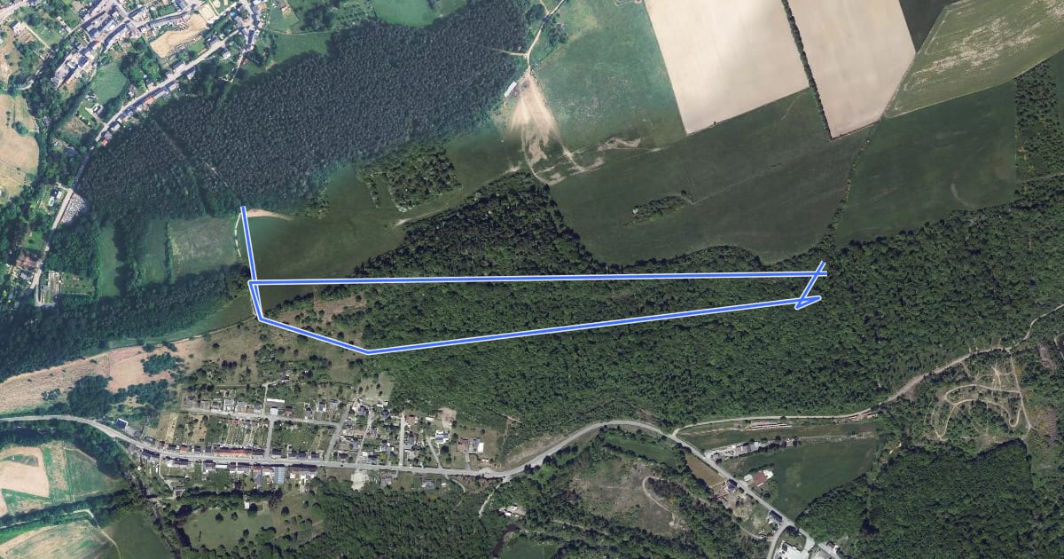 Маршрут Le sentier de la Frontière на спутниковом снимке