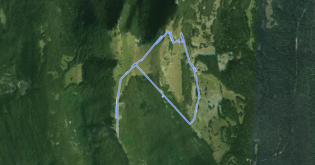 Маршрут le Sentier des Alpages на спутниковом снимке