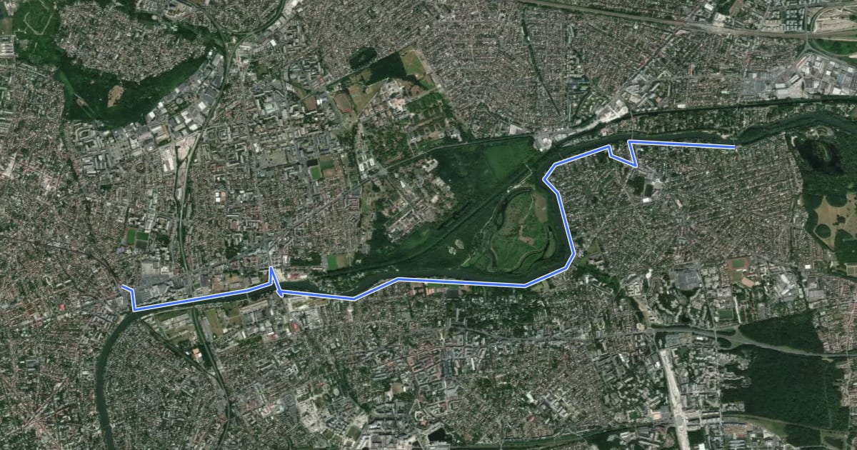 Маршрут Le sentier des bords de Marne на спутниковом снимке