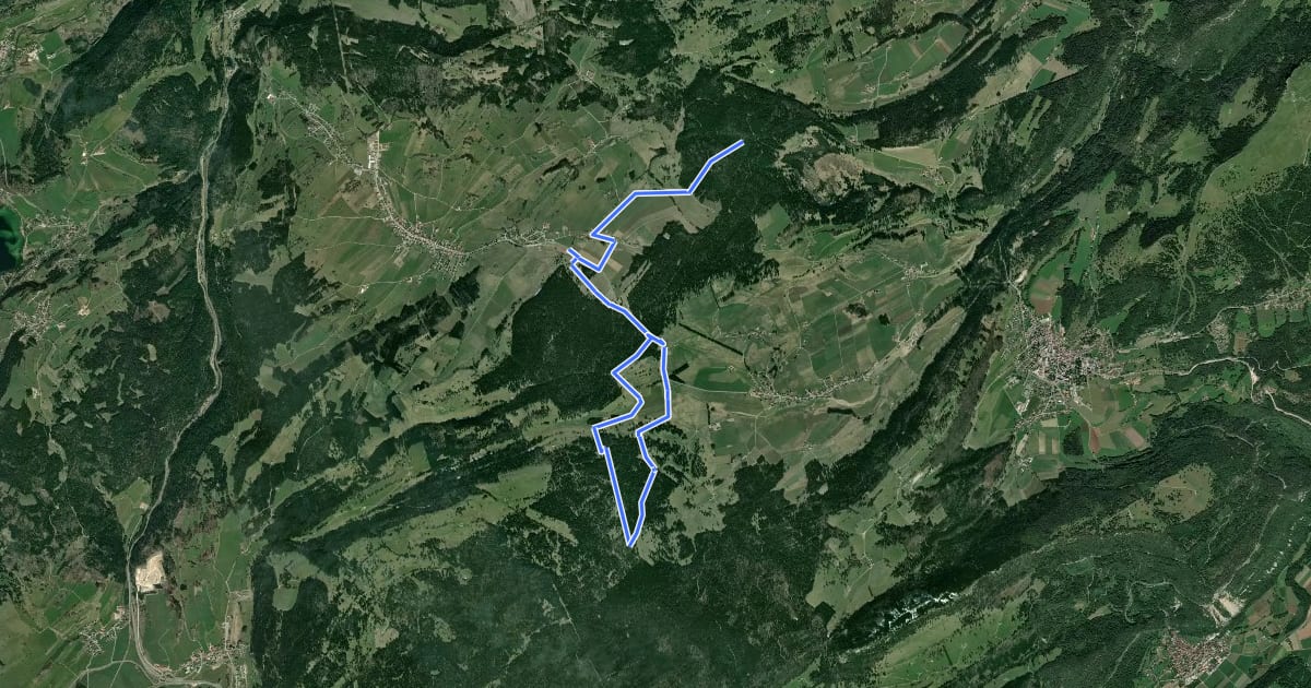 Маршрут Le Sentier des Bornes на спутниковом снимке