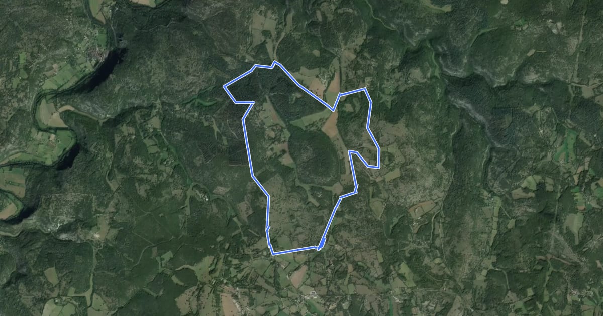 Маршрут Le sentier des dolmens de Saint-Chels на спутниковом снимке