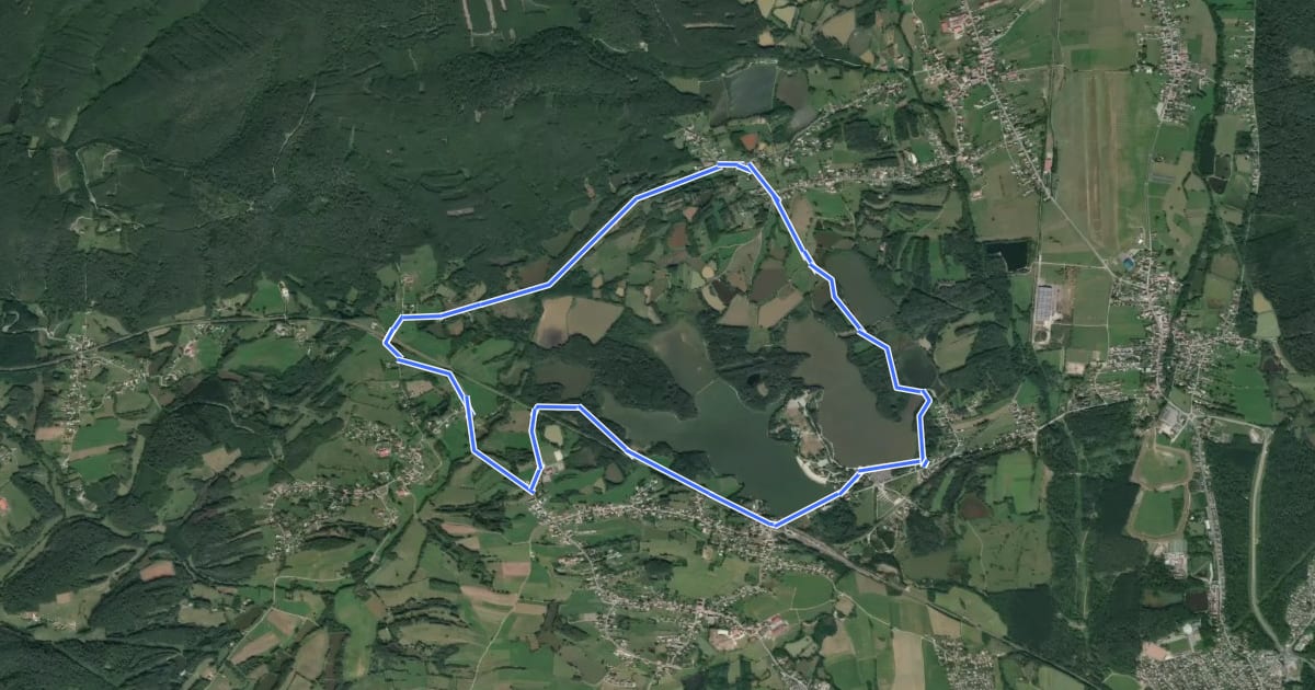 Маршрут Le Sentier des Etangs на спутниковом снимке
