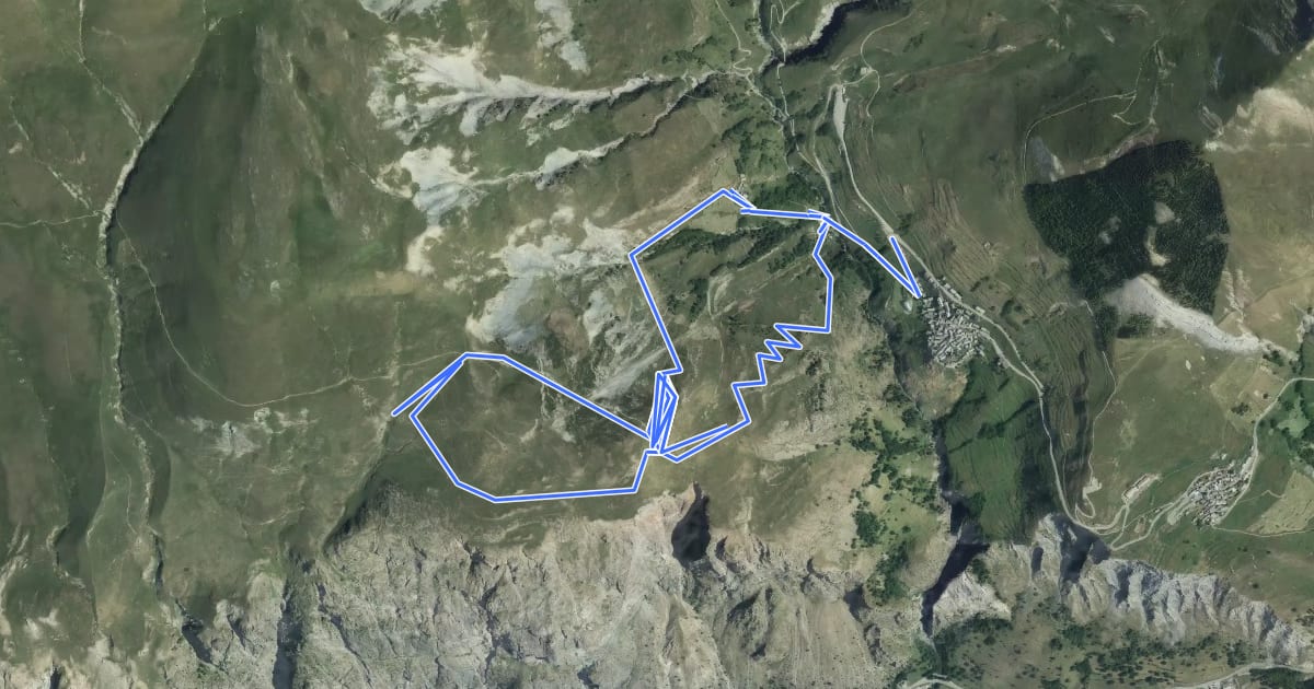 Маршрут Le Sentier des Mules на спутниковом снимке