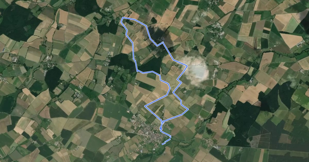 Маршрут Le Sentier des Étangs на спутниковом снимке