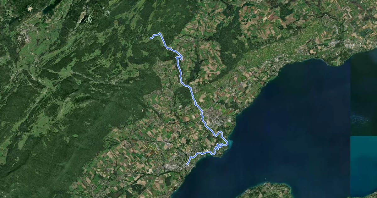 Маршрут Le sentier des Toblerones на спутниковом снимке