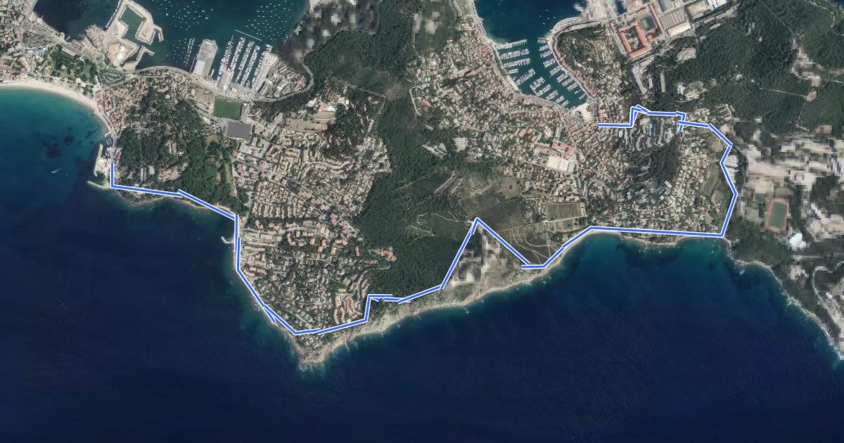 Маршрут Le sentier du Littoral – Saint-Mandrier-sur-Mer на спутниковом снимке