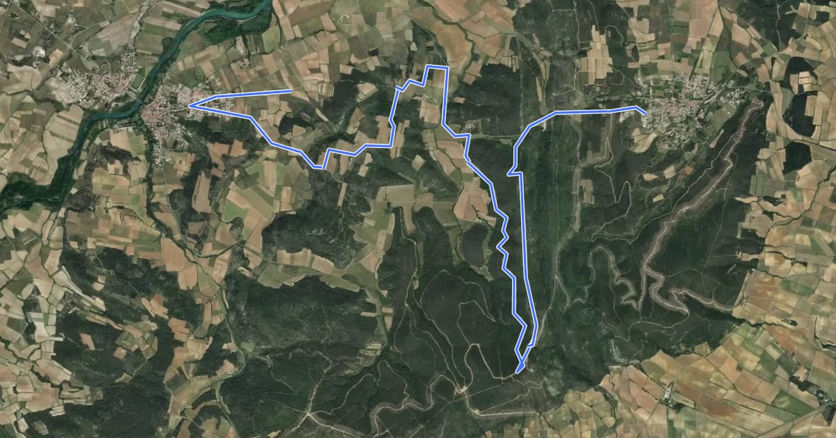 Маршрут Le sentier vigneron des Corbières на спутниковом снимке