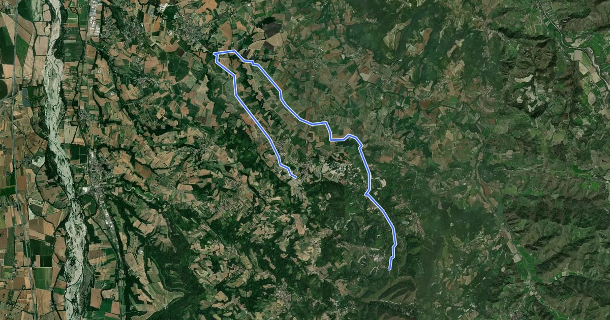 Маршрут Le sorgenti del torrente Ossona на спутниковом снимке