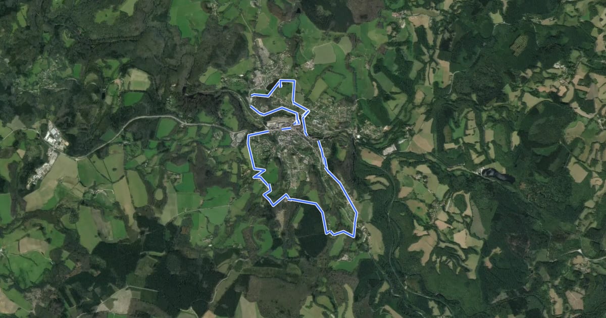 Маршрут Le tour d'Eymoutiers на спутниковом снимке