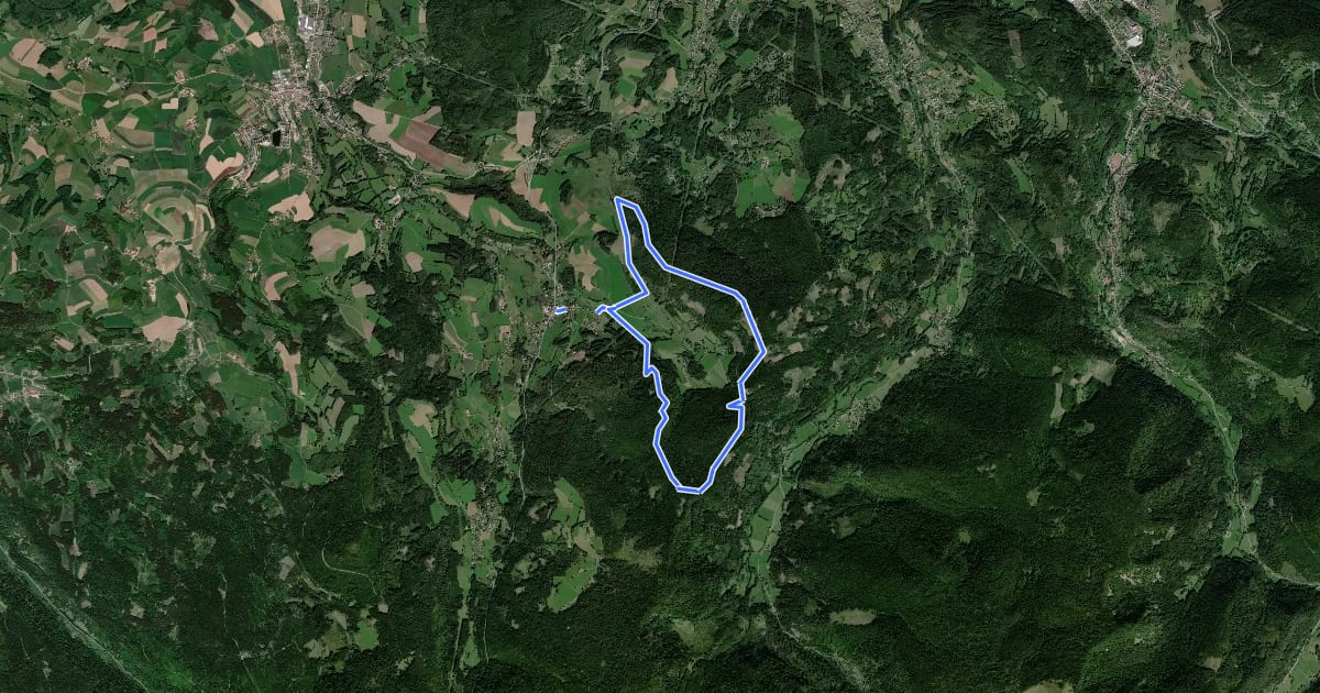 Маршрут Le Tour d'Osseux на спутниковом снимке