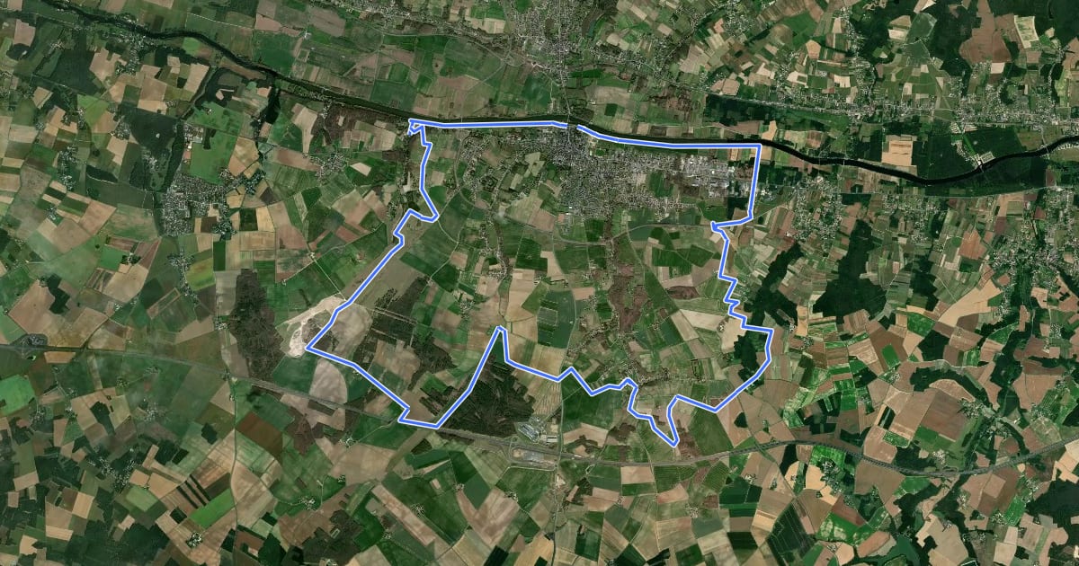Маршрут Le Tour de Bléré на спутниковом снимке