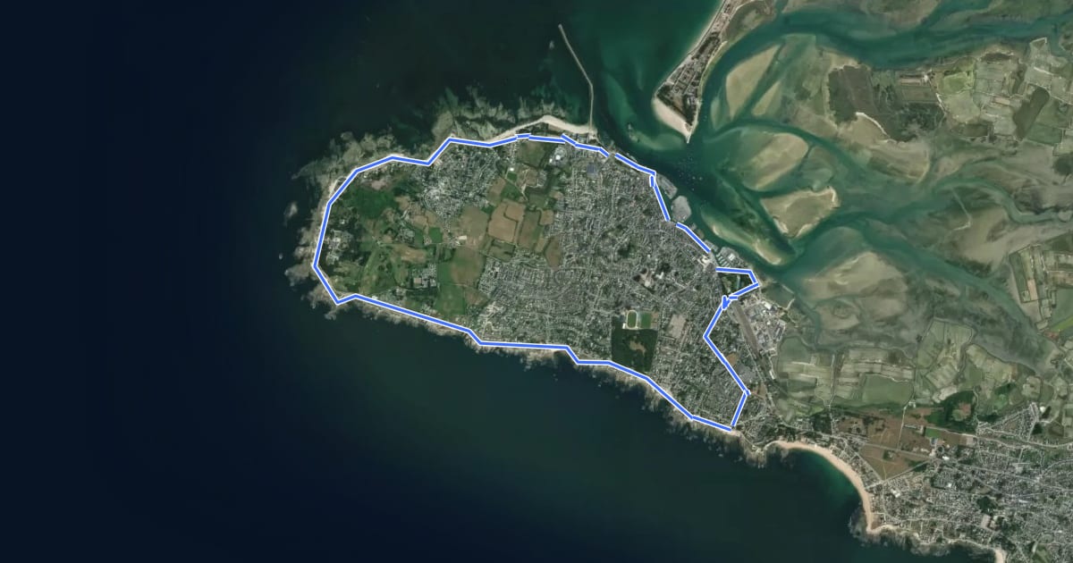 Маршрут Le Tour de Côte на спутниковом снимке