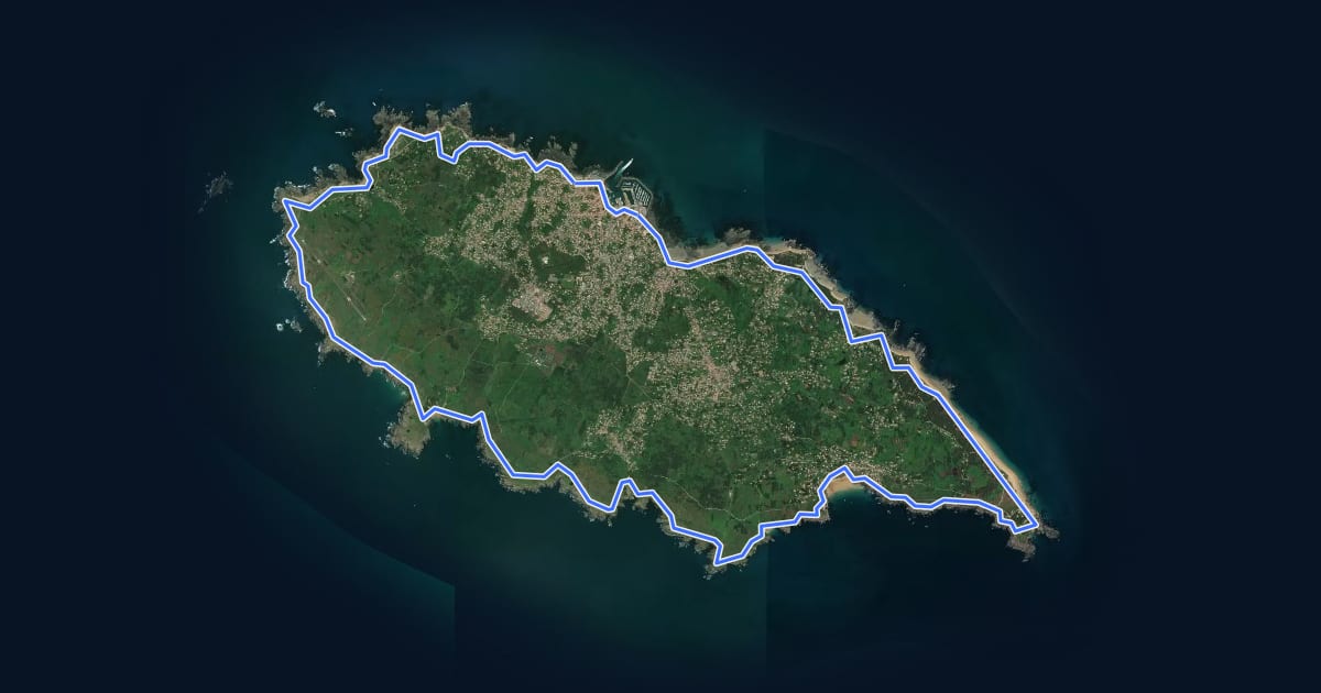 Маршрут Le tour de l'île d'Yeu на спутниковом снимке