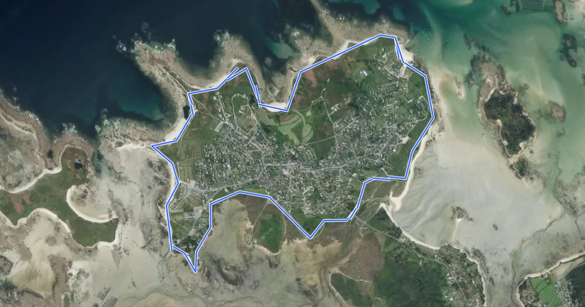 Маршрут Le Tour de l'Île-Grande на спутниковом снимке