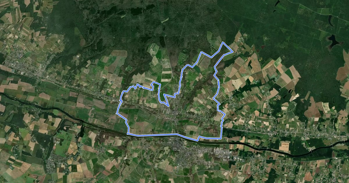 Маршрут Le Tour de La Croix - La-Croix-en-Touraine на спутниковом снимке