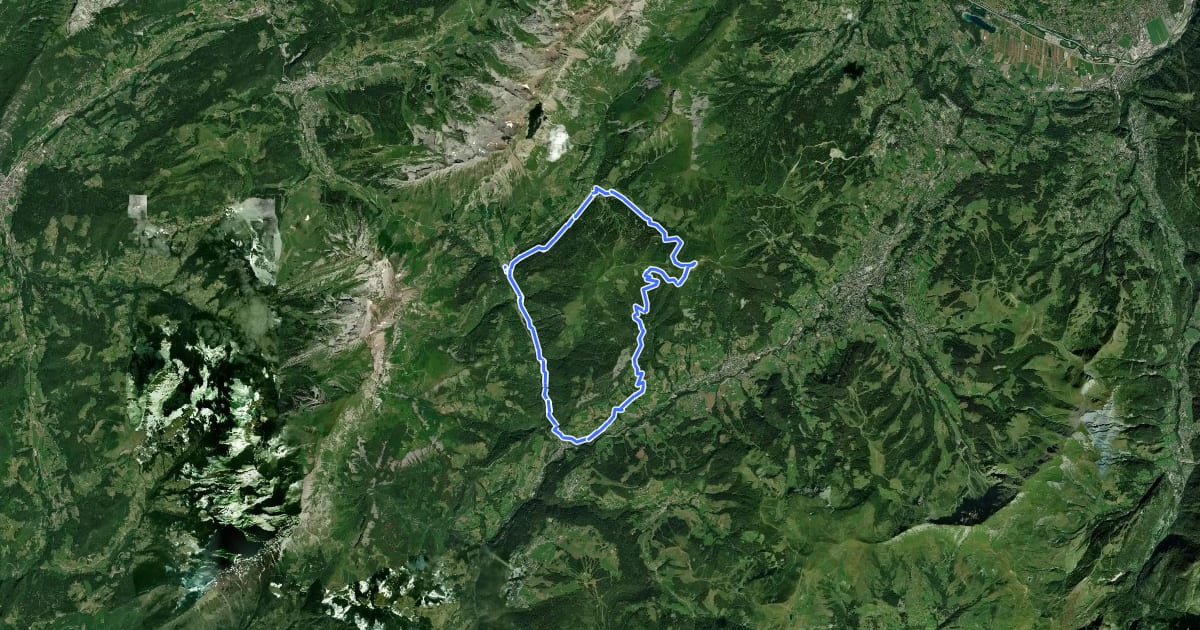 Маршрут Le Tour de la Tête du Torraz на спутниковом снимке