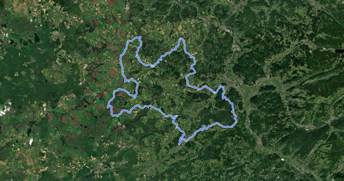 Маршрут Le tour de la Vôge на спутниковом снимке