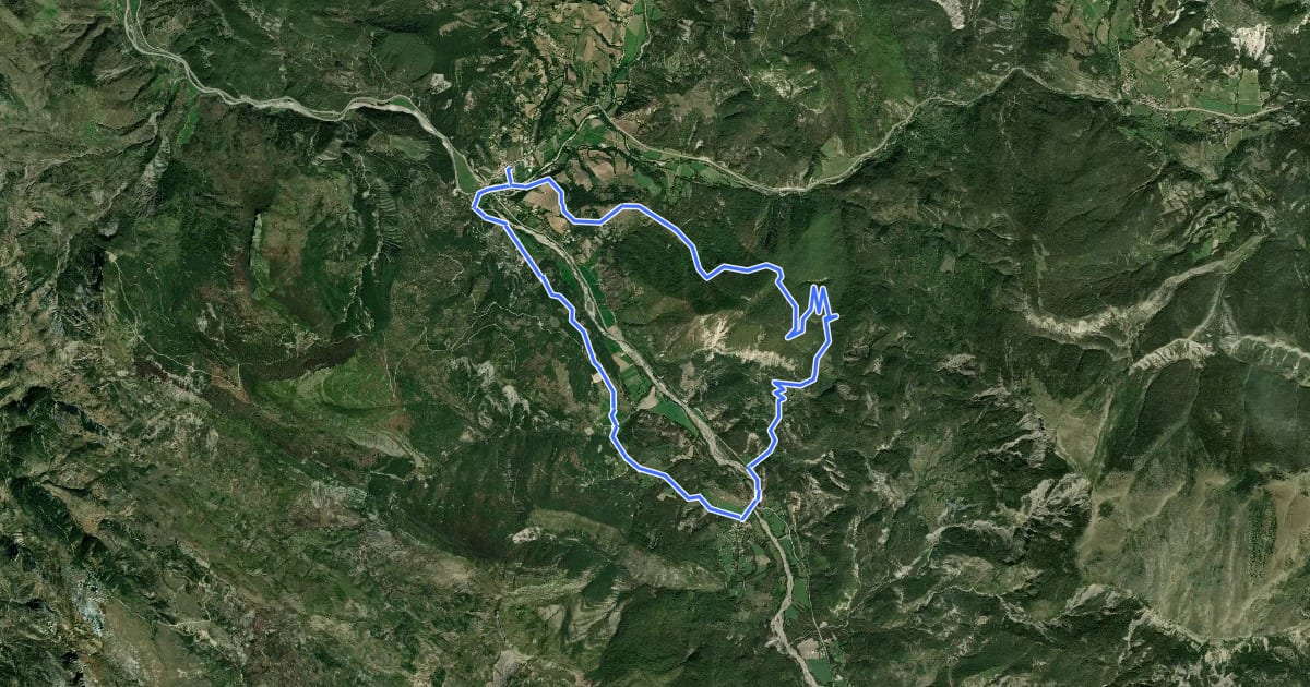 Маршрут Le Tour de Lieye на спутниковом снимке