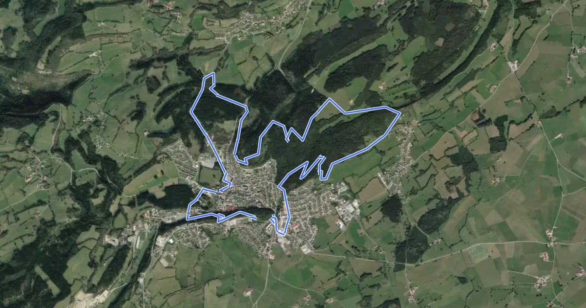 Маршрут Le tour de Maîche на спутниковом снимке