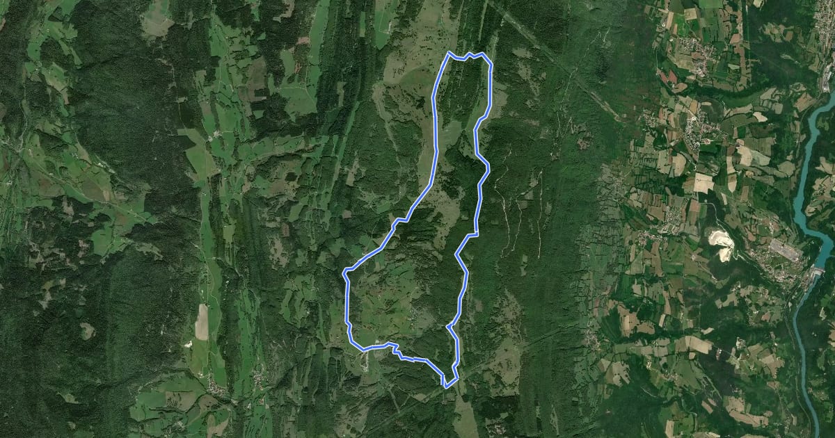 Маршрут Le Tour de Retord на спутниковом снимке