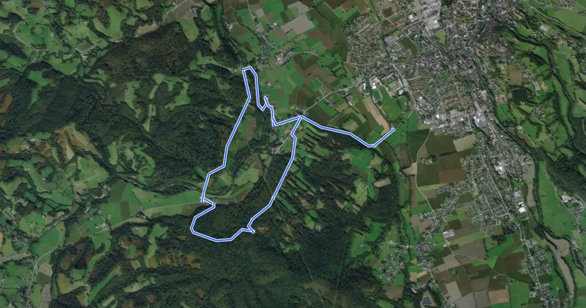 Маршрут Le Tour de Saint-Pée на спутниковом снимке