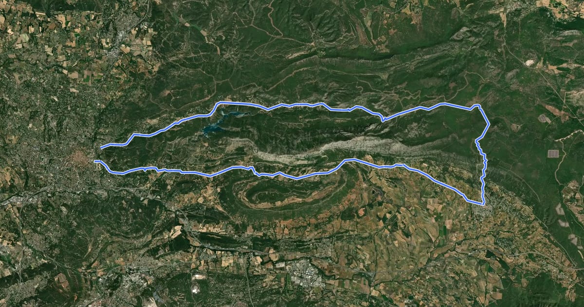 Маршрут Le Tour de Sainte Victoire на спутниковом снимке