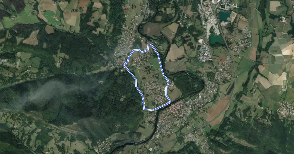 Маршрут Le Tour de Vals на спутниковом снимке