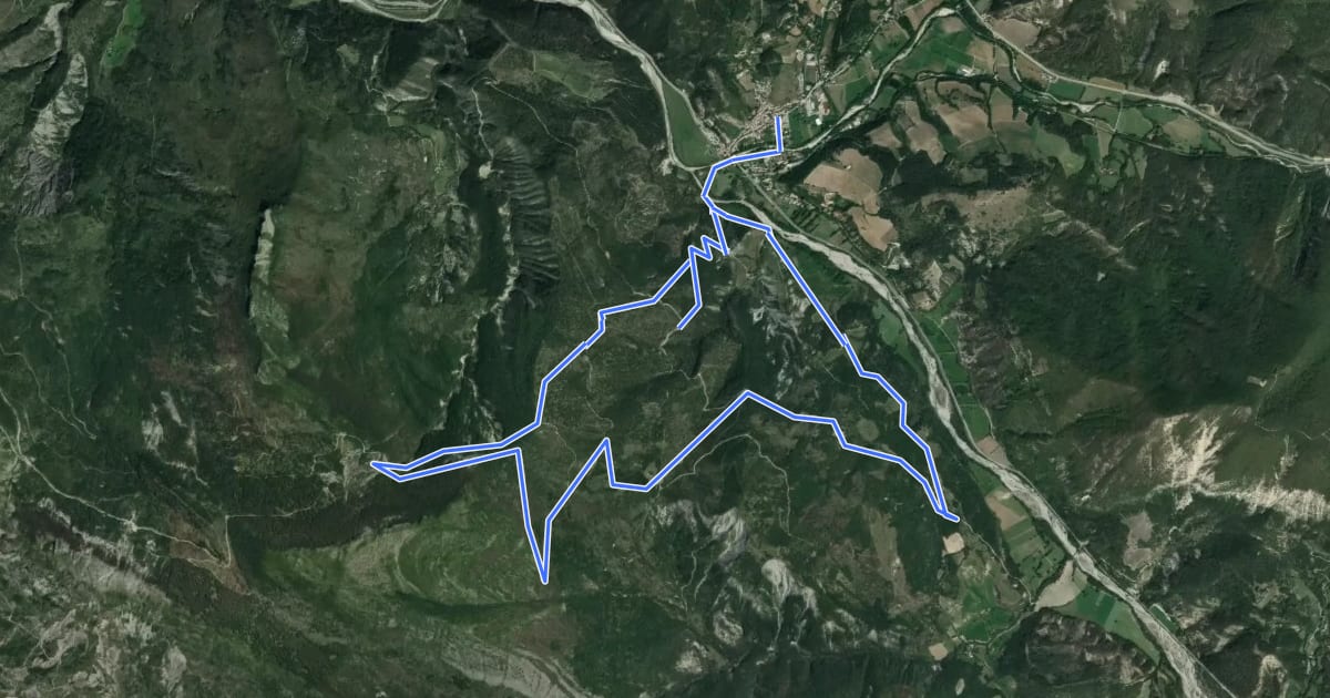 Маршрут Le Tour des Barres на спутниковом снимке