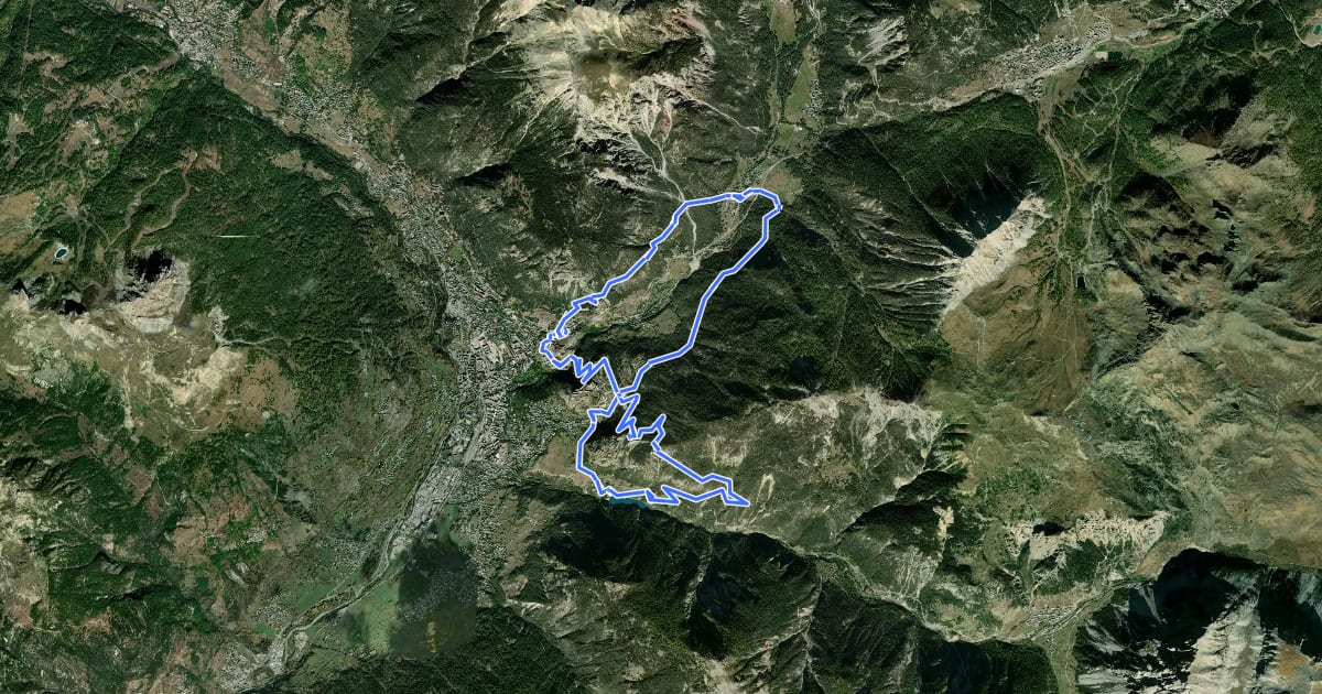 Маршрут Le Tour des Forts de Briançon на спутниковом снимке