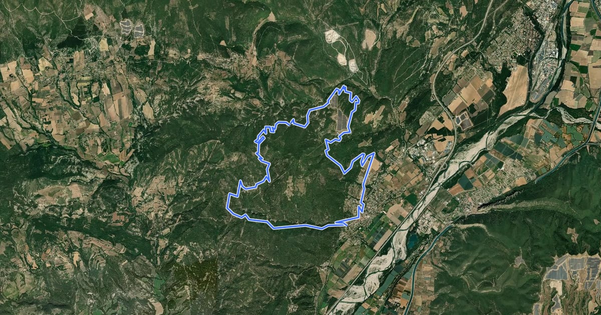 Маршрут Le Tour des Jas на спутниковом снимке