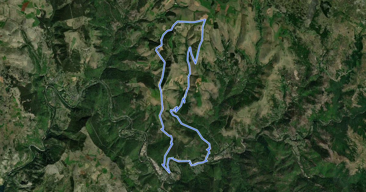 Маршрут Le tour des puechs на спутниковом снимке