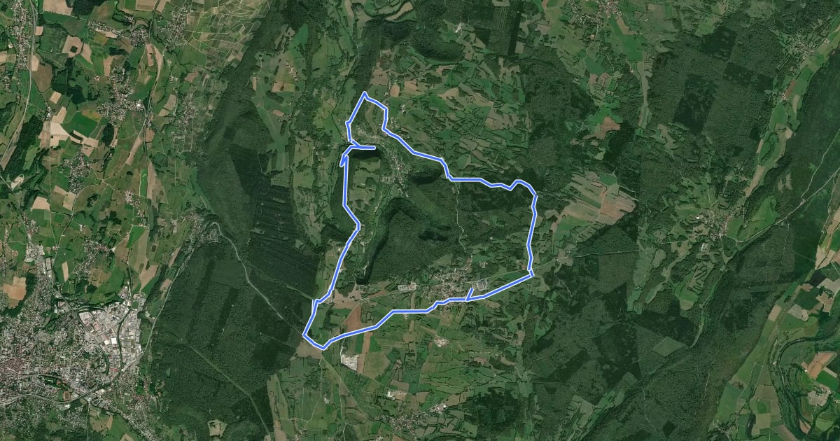 Маршрут Le tour des reculées de la Haute Seille на спутниковом снимке