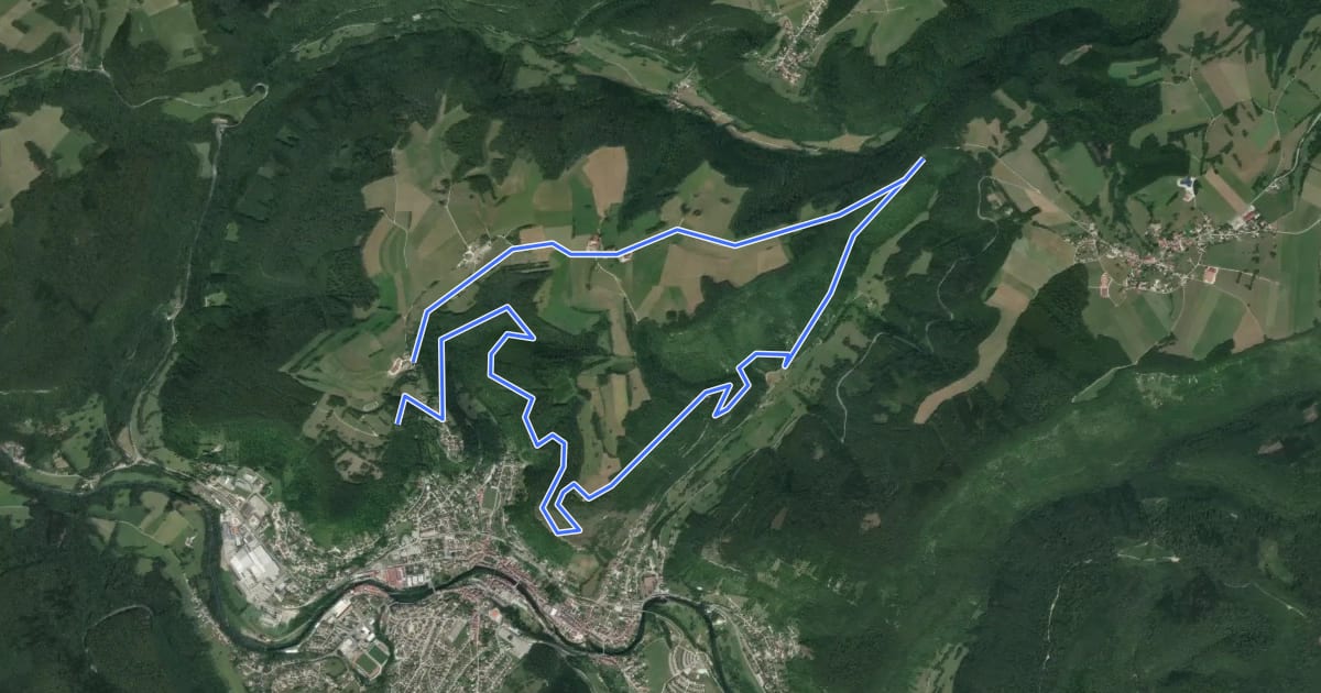 Маршрут Le Tour des Roches на спутниковом снимке
