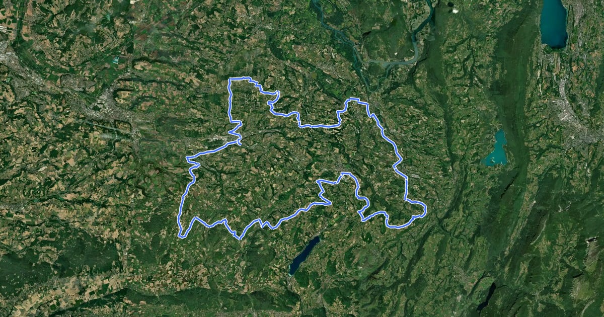 Маршрут Le tour des Vals du Dauphiné на спутниковом снимке