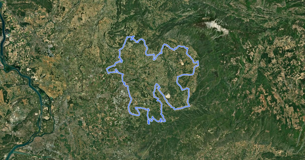 Маршрут Le Tour du Comtat Venaissin à vélo на спутниковом снимке
