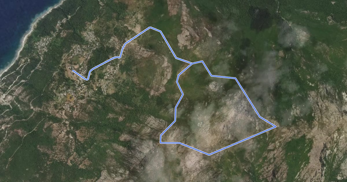 Маршрут Le tour du Cucaru на спутниковом снимке
