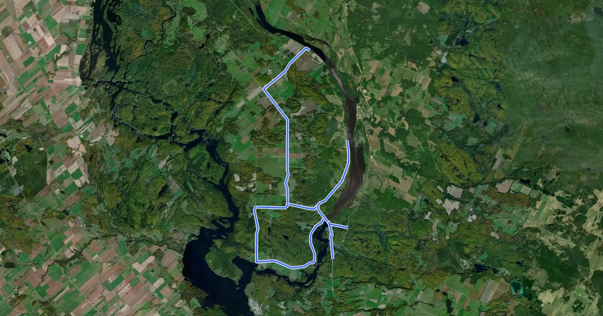 Маршрут Le Tour du Grand Calumet на спутниковом снимке