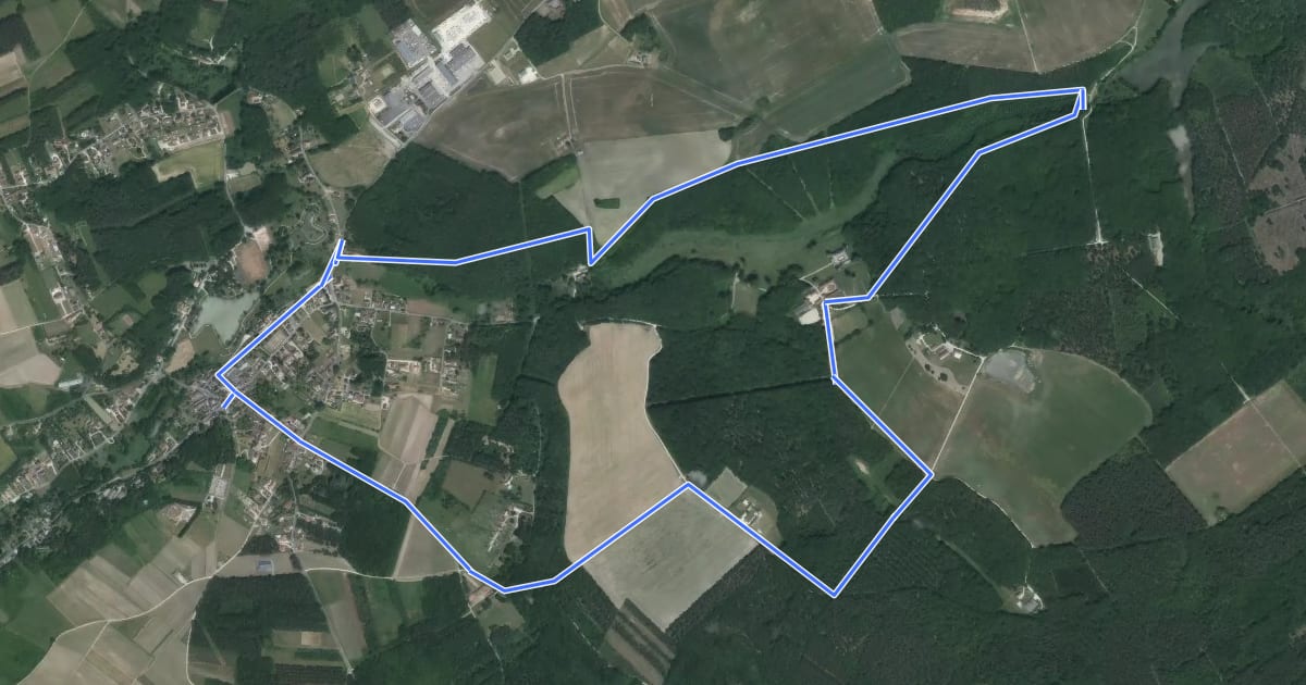 Маршрут Le Tour du Gué Péan на спутниковом снимке