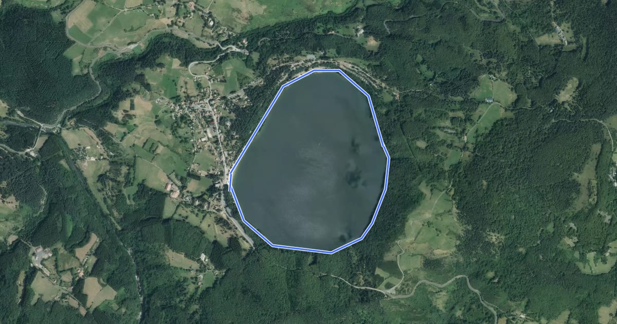 Маршрут Le tour du Lac на спутниковом снимке