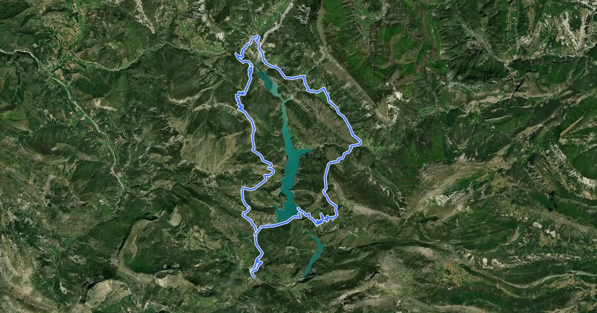 Маршрут Le Tour du Lac de Castillon на спутниковом снимке