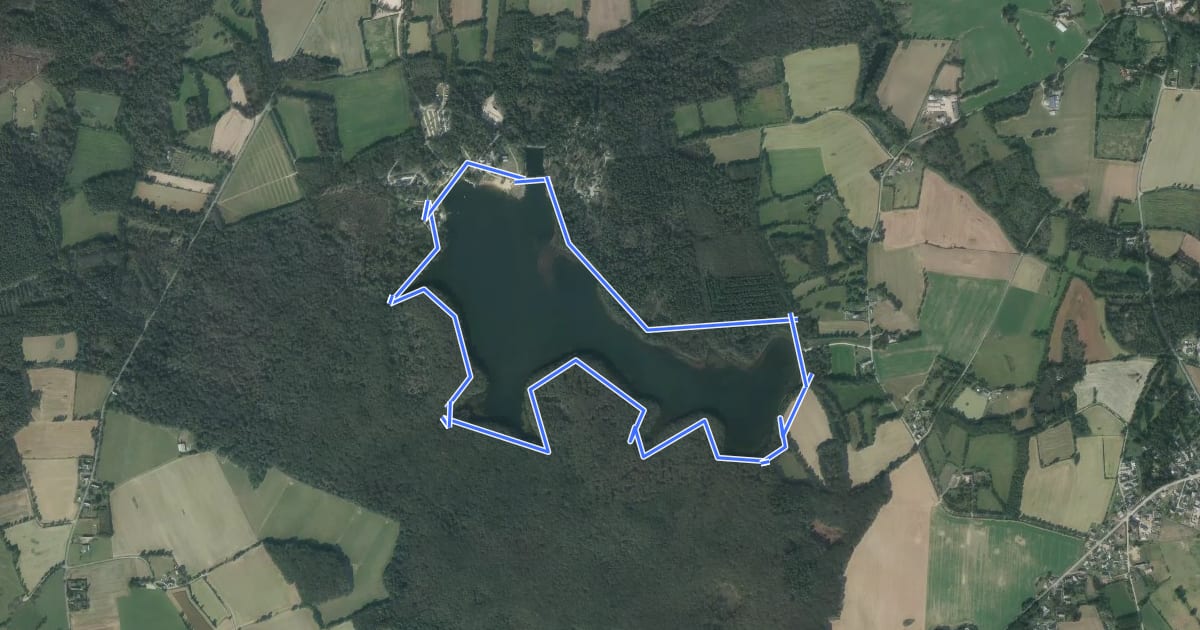 Маршрут Le Tour du Lac de Trémelin на спутниковом снимке