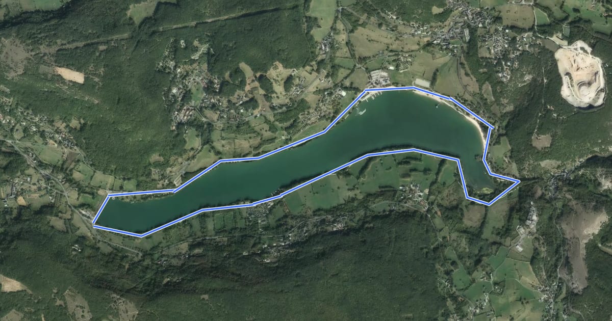 Маршрут Le Tour du Lac du Causse на спутниковом снимке