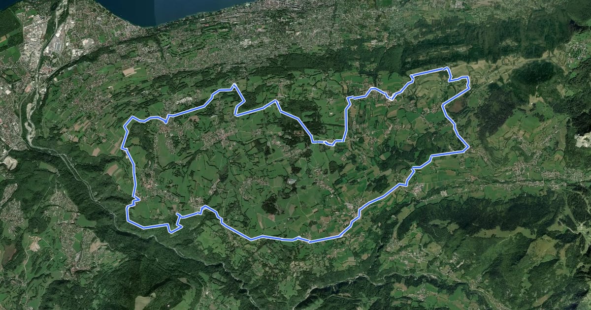 Маршрут Le Tour du Plateau de Gavot на спутниковом снимке
