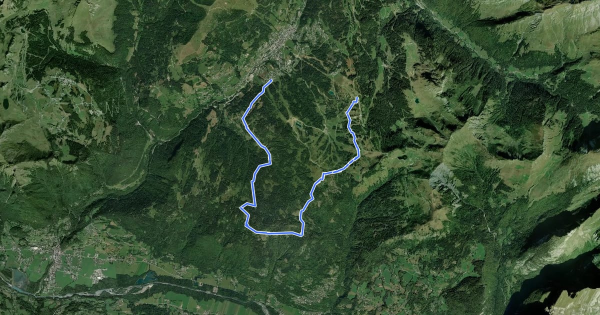 Маршрут Le Tour du plateau de Loëx на спутниковом снимке