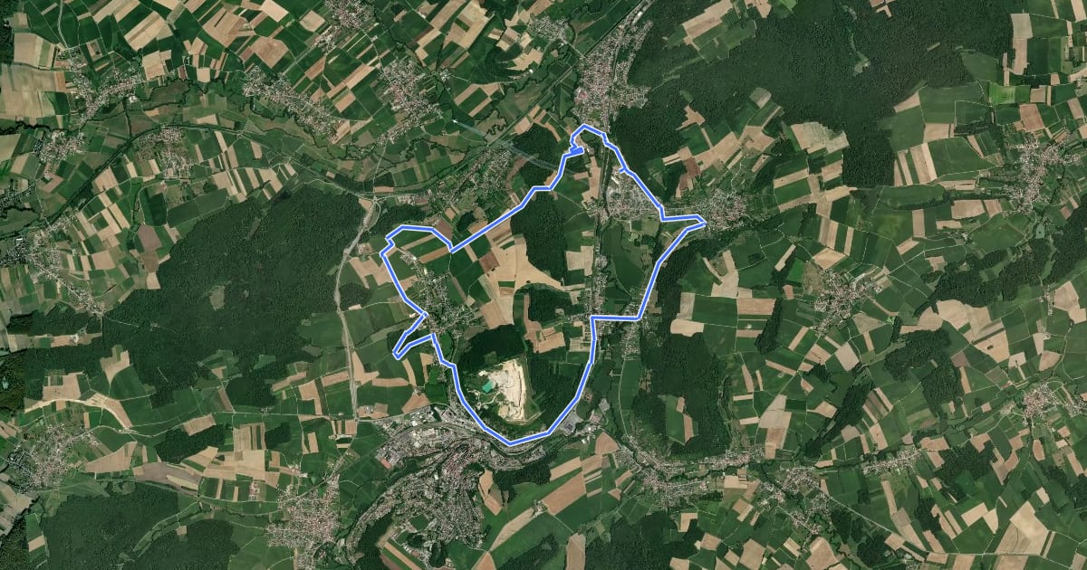 Маршрут Le Tour du Rebberg на спутниковом снимке