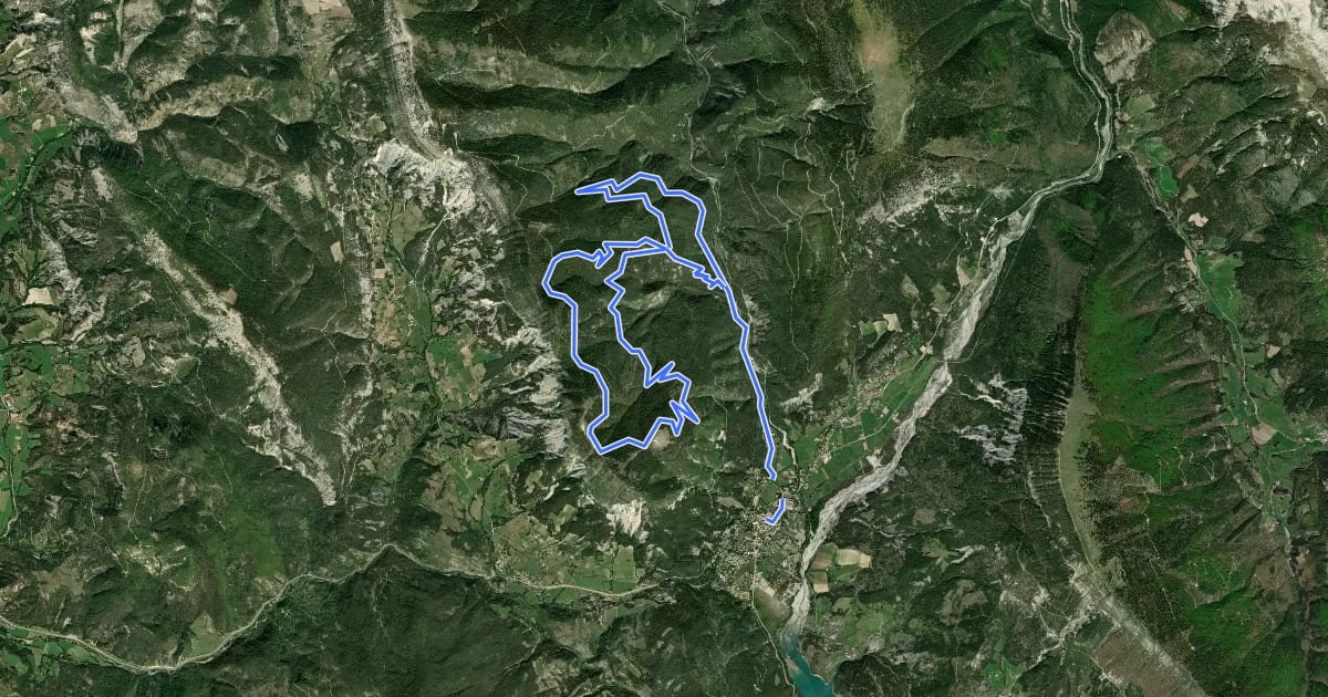 Маршрут Le Tour du Villard на спутниковом снимке