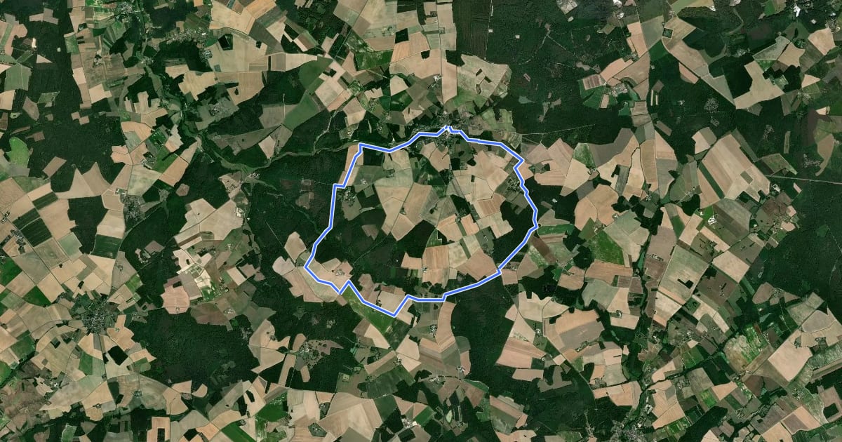 Маршрут Le Val d'Indrois Circuit 3 - Céré-la-Rounde на спутниковом снимке