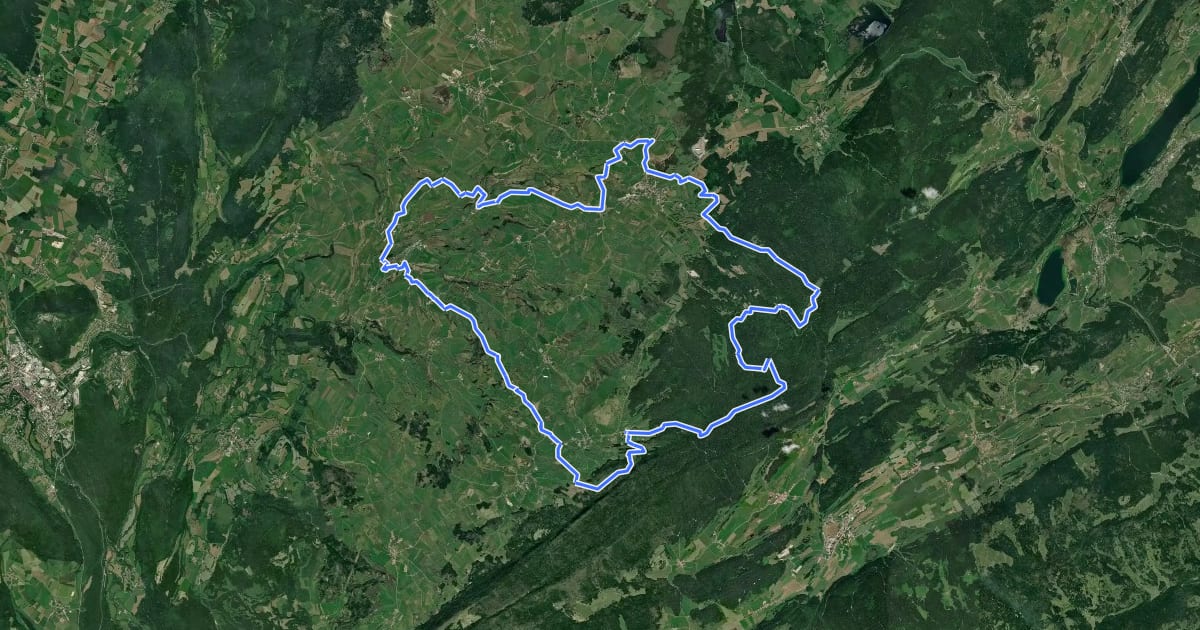 Маршрут Le Val de Mièges на спутниковом снимке